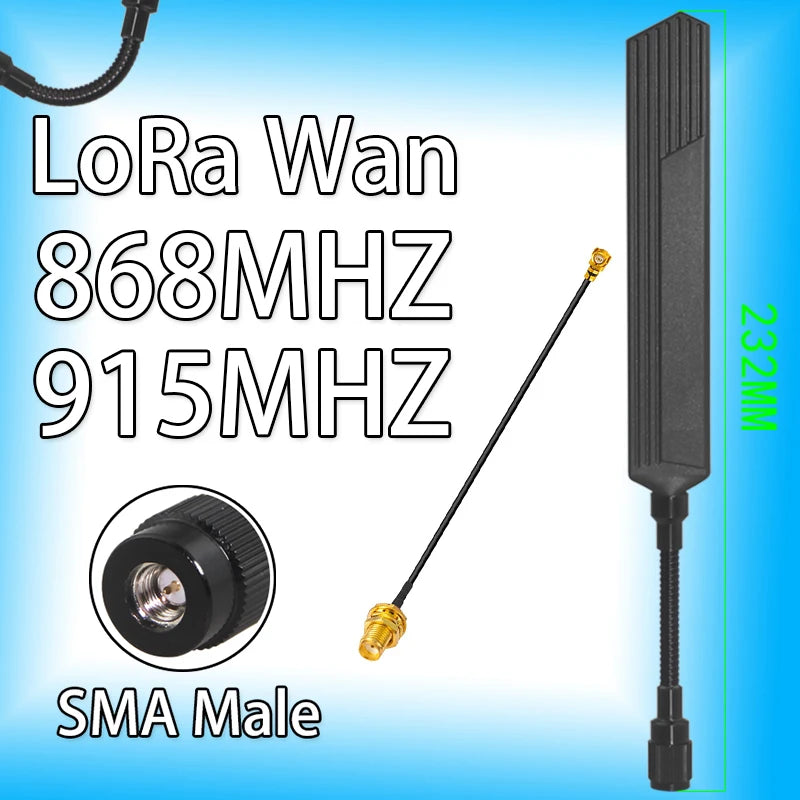 868MHz LoRa Antenna 915MHz Antenna Omni Gooseneck SMA Male for Meshtastic Development Board Antenna HaLow Application
