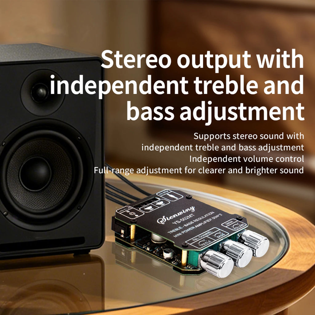 YS-MT21 2.1 Channel Bluetooth 5.0 Subwoofer Amplifier Board 50W X 2+100W Power Audio Stereo Amplifier Board Bass AMP AUX