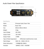 Audio Power EMI Filter Module Alternating Current Power Filter Anti-interference Anti-thunder Audio DIY