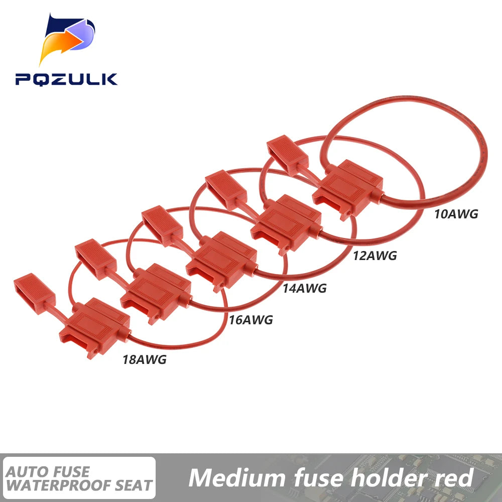 Medium Car Waterproof Fuse Holder Socket 32V 18/16/14/12/10 AWG Auto Motorcycle Motorbike Blade Fuse 1A 2A 3A 4A 5A 7.5A 10A 15A