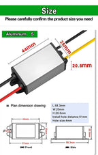 DC 24V to 12V 1A-5A Converter Step Down Voltage Regulator for Auto Car Truck Vehicle Boat Buck Reducer Waterproof Module CE