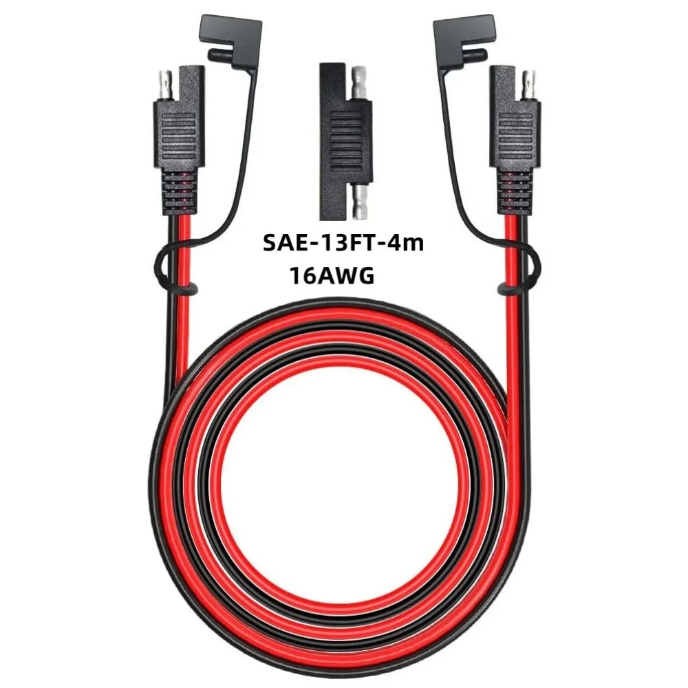 12/24V SAE to SAE Extension Cable Quick Connector Harness SAE Connector, with SAE Polarity Backup Adapter and 15A Backup Fuse