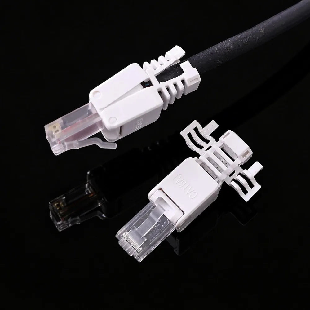 1/2Pcs Tool Free RJ45 Connector for UTP CAT6A/CAT6/CAT5E No Crimper Internet RJ 45 for 23awg-26awg Toolless LAN Cord Ends