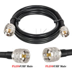 RG58 Cable N Male Plug to UHF PL259  Male to SO239 Female Plug Connector 50ohm Crimp RF Coaxial Jumper Pigtail Straight
