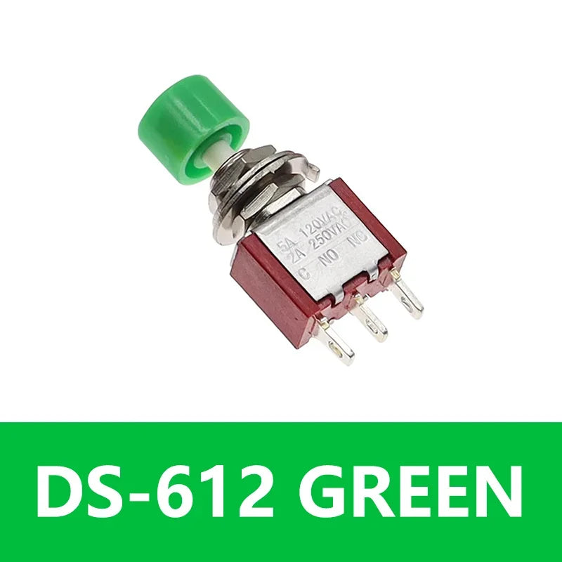 5/20/100PCS 6MM 3Pin C-NO-NC DS-612 Mini Momentary Automatic Return Push Button Switch ON-(ON) 2A250VAC/5A120VAC Toggle Switch
