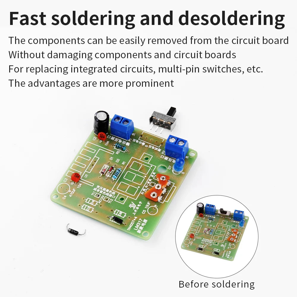 LUXIANZI 220V 50Hz Electric Suction Gun Vacuum Solder Sucker Tin Soldering Iron Desolder Pump Repair Welding Tools with Nozzle