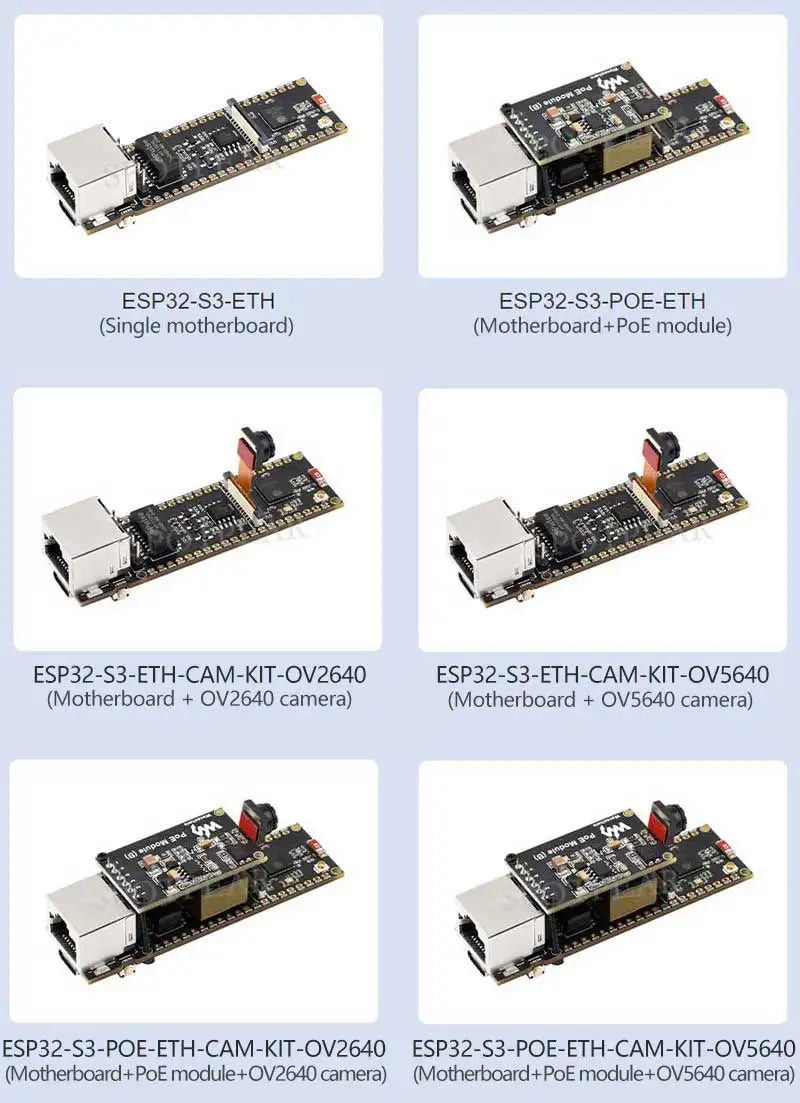 ESP32-S3 PoE RJ45 / OV2640 OV5640 Camera Development Board / W5500 / Micro-SD compatible for Raspberry Pi