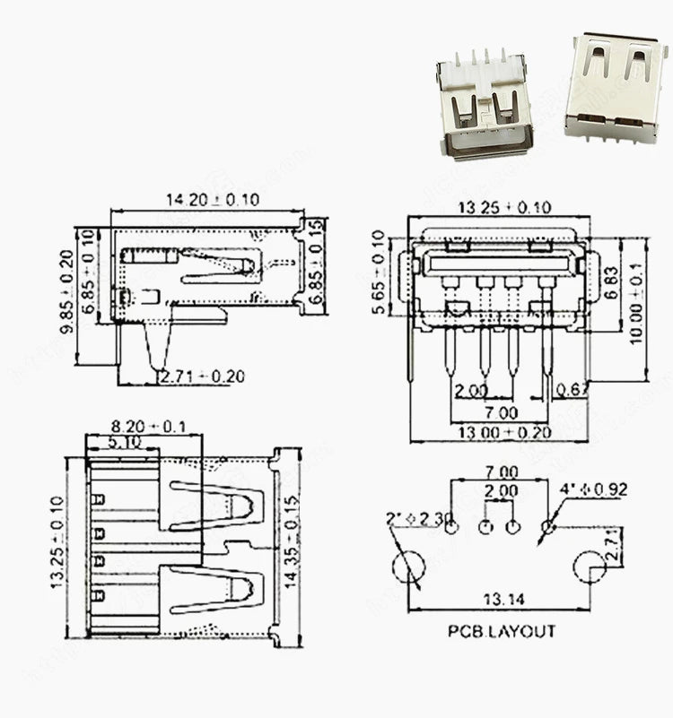 5PCS USB Interface Socket Type A Standard Port Female Male Solder Jacks Connector DIP Straight Vertical Bend Needle PCB Socket
