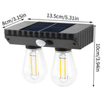 Solar Wall Lights Outdoor with 3 Lighting Modes & Motion Sensor, Solar Porch Light with 2 Bulbs, Waterproof Solar Wall Sconce