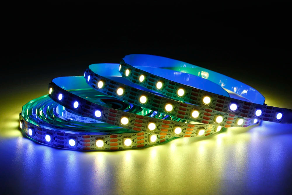 WS2811 WS2812B WS2813 WS2815 5050RGB LED Strip Lights Individually Addressable 30/60/144Pixels/Leds/m Black /White PCB DC5V/12V