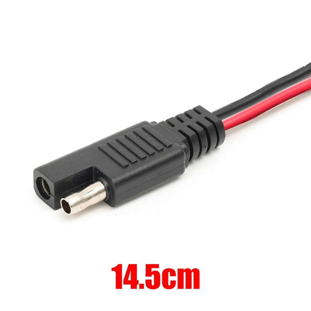 (14.5cm) SAE Connector Cable 12V Quick Disconnect 2 Pin Plug for Automotive Battery Tender Solar Panel Charger Cord Wire Harness