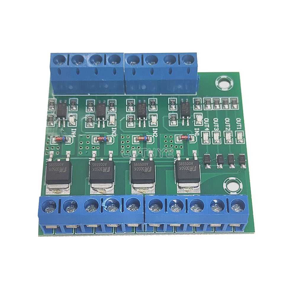 4 Channel MOS PLC Amplifier Board Driver Module PWM 3-20V To 3.7-27V DC 10A Board Driver 4-Channel MOSFET PLC Amplifier