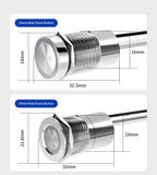 Metal touch sensor switch Stainless steel button jog delay self-locking IP68 waterproof 16/19/22/30mm