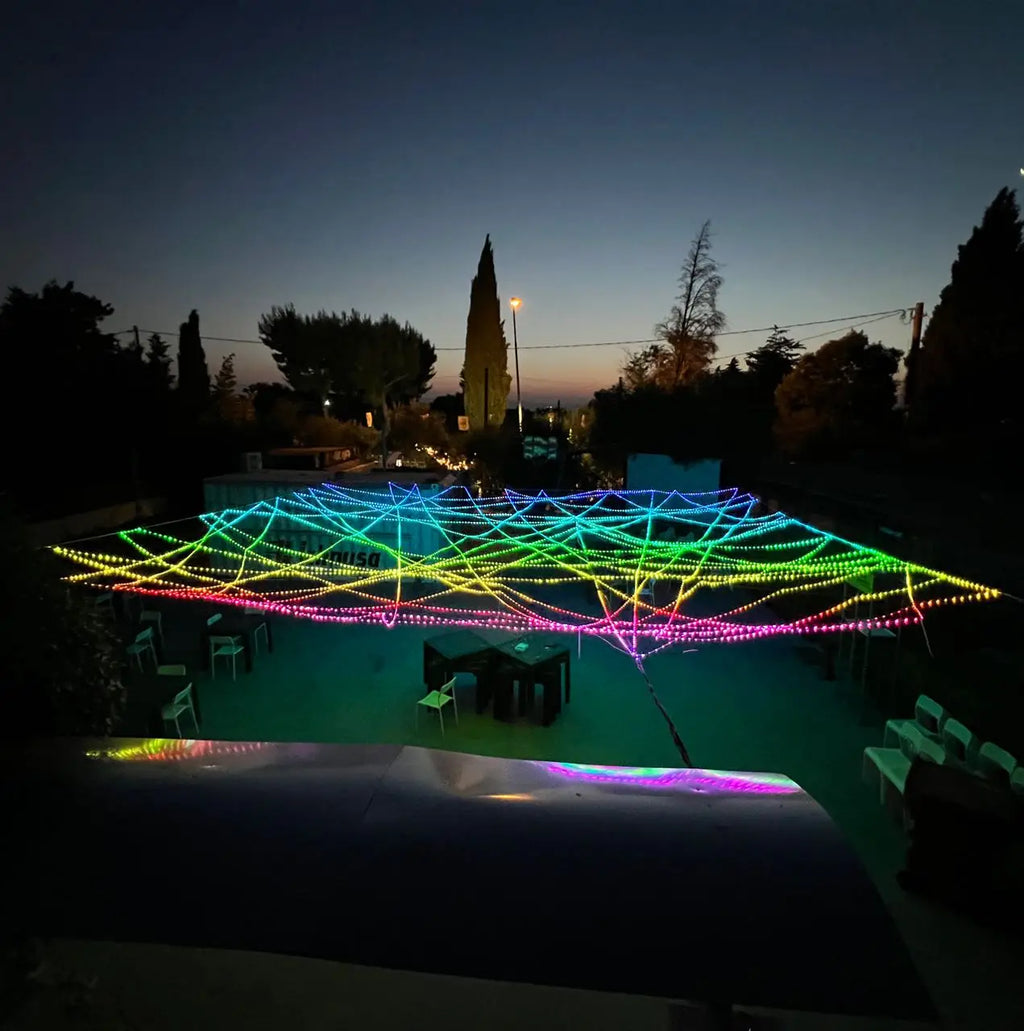 DC24V 1000ct SK6812/WS2811 LED Pebble String Light RGB Addressable Full Color Clear Wire IP65 3D 360 Degree Light-emitting