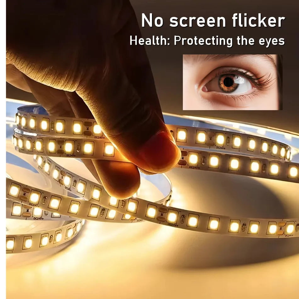 1/2/3/5/10m/lot 10mm PCB 2835 SMD 1200 LED Strip tape DC12V 24V ip20 Non waterproof Flexible Light 240 leds/m,180 leds/m,