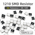 100pcs 1210 SMD Resistor 5% Thick Film Chip Resistor 1R 4.7R 10R 100R 220R 470R 1K 2K 2.2K 4.7K 10K 100K 1M for PCB DIY Repair