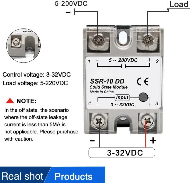 1pcs Solid State Relay Single Phase Non-contact SSR DC To DC AC To AC DC To AC 24-380VAC 10A 25A 40A 50A 60A 80A 100A