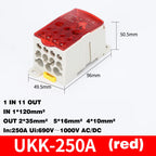 Din Rail Terminal Block UKK 80A/125A/160A/250A/400A Distribution Box One In Several Out Unipolar Junction Box Wire Connector