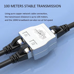 RJ45 Coupler 1 to 2 Ways Splitter Connector Adapter Ethernet Modular Plug Shielded Box RJ 45 Female Extender Internet Connection
