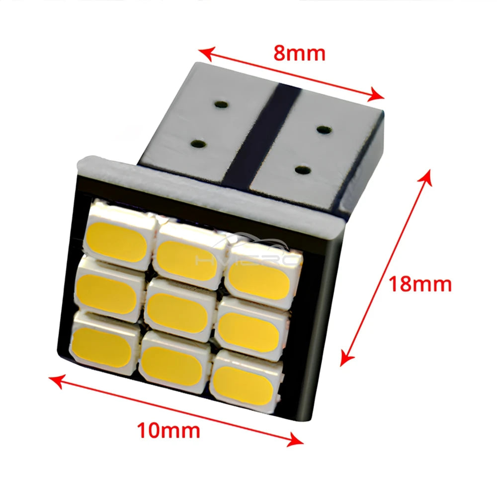 2pcs T10 W5W 1206 9smd 12SMD Turn Signal License Plate Light Car Wedge White 12V Canbus Backup Brake Dome Reading Lamp Led Bulb