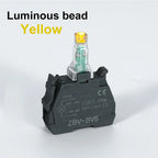 XB4 22mm Emergency Stop Button Switch Double Button Switch with Light Momentary Self Reset Mushroom Power Push Button Switch 10A