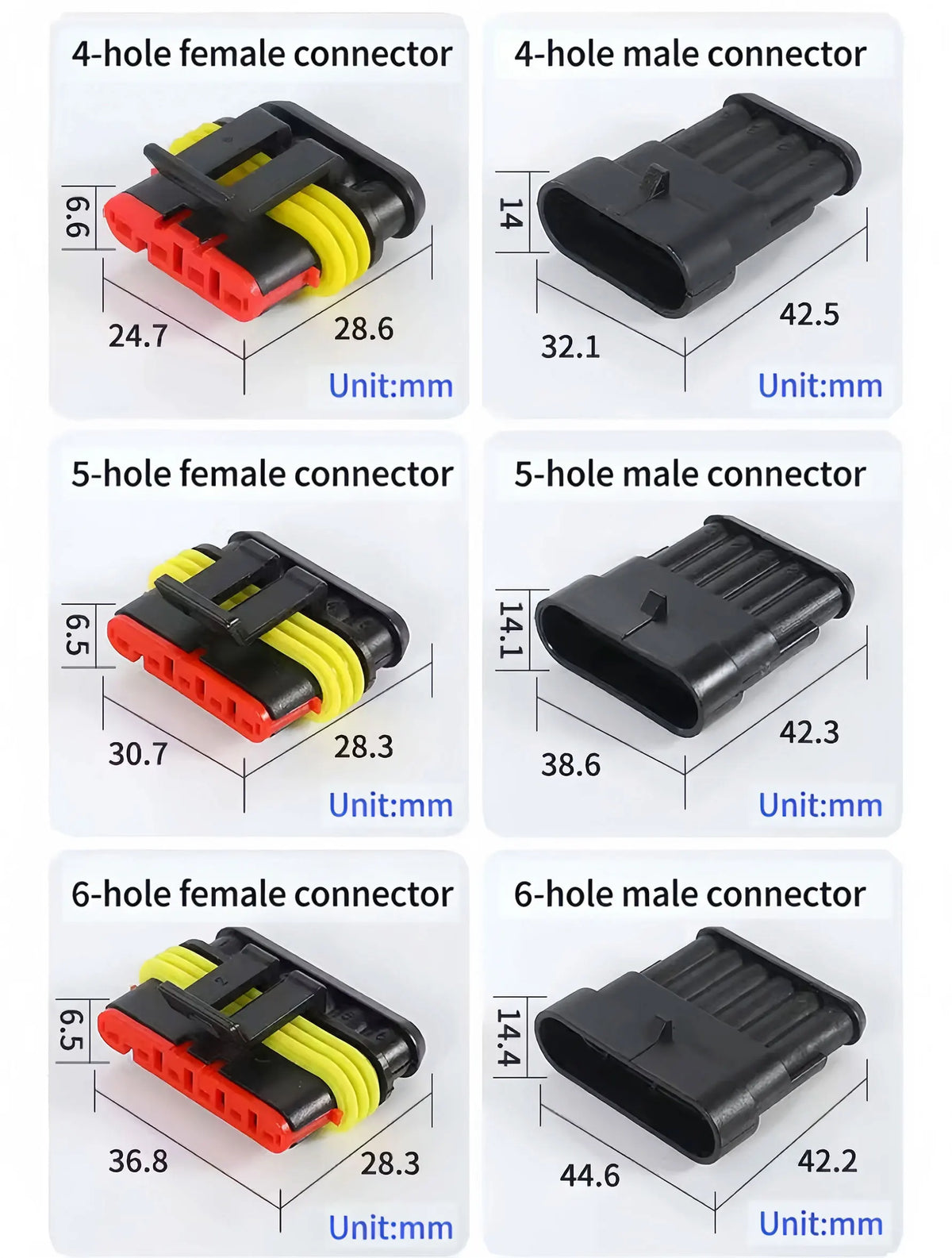 YanXi AMP 1/2/3/4/5/6 Pin Way Waterproof Electrical Auto Connector Male Female Plug with Wire Cable Harness For Car Motorcycle