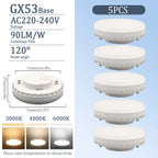 1-10pcs Hight Lumen GX53 LED Bulb 5W-15W 220V Disc Frosted Puck Warm Light 3000K,Reflector, 60W Equivalent,  Retrofit The GX53