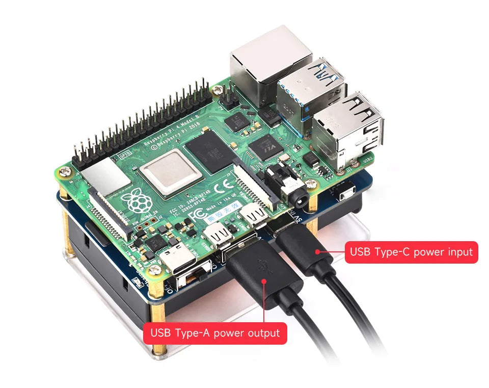 Wavehsare UPS HAT (D) for Raspberry Pi, Supports 21700 Li battery (NOT included), 5V Uninterruptible Power Supply,for Arduino