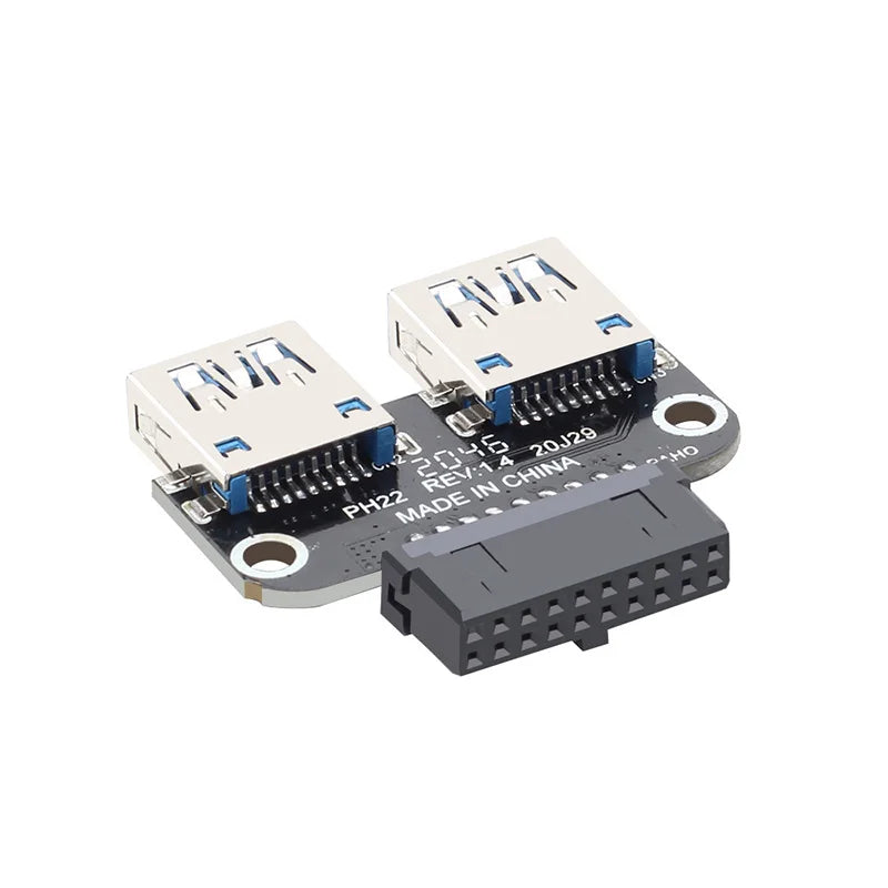 USB3.0 3.1 to USB A Socket Converter for Desktop Computer Motherboard Header 19PIN 20PIN to Dual USB Dual USB A Female Adapter
