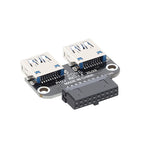 USB3.0 3.1 to USB A Socket Converter for Desktop Computer Motherboard Header 19PIN 20PIN to Dual USB Dual USB A Female Adapter