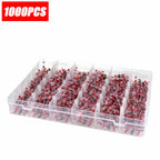 50-1000PCS Heat Shrink Butt AWG22-18 Red Solder Insulated Waterproof Electrical Splice Wire Connectors with Hot Air Gun Us/Eu