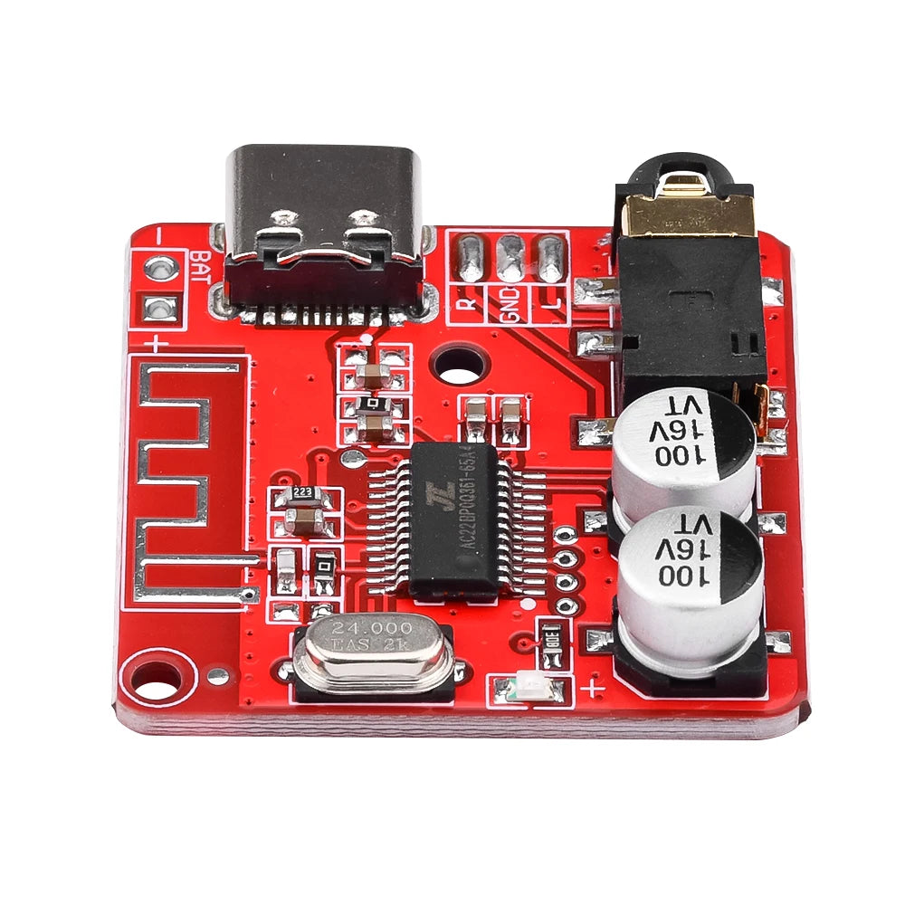 1-100pcs Bluetooth Audio Receiver Board Bluetooth 5.1 MP3 Lossle Decoder Micro USB 3.5mm Audio Output Amplifier Module Type-C 3W