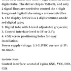 MGQH TM1637 4Bits / TM1638 / 74HC595 8 bit Digital LED Display Module 7 Segment 0.36Inch Clock RED Anode Tube Four Serial Driver