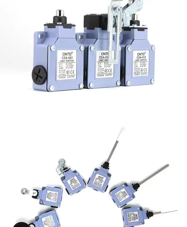 CNTD CSA-081 Limit Switch Micro Switch Long Metal Lever Arm Snap Action SPDT 1NO 1NC 10A 250V Waterproof Oil Proof