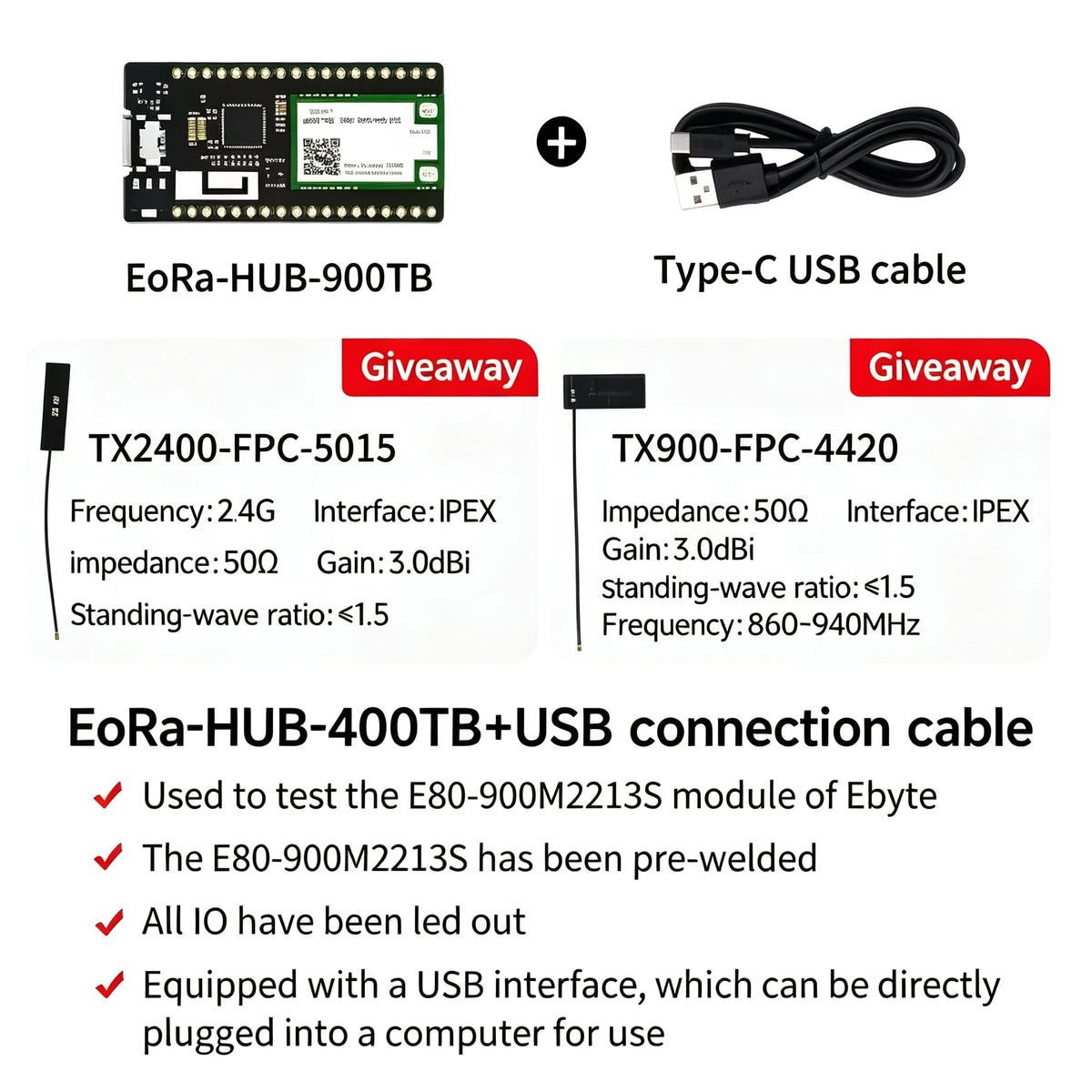 EoRa-HUB-900TB EoRa-HUB-400TB ESP32-S3 Development Board LR1121 Dual-Band LoRa Module LoRaWAN Hub Gateway Bluetooth WiFi Support