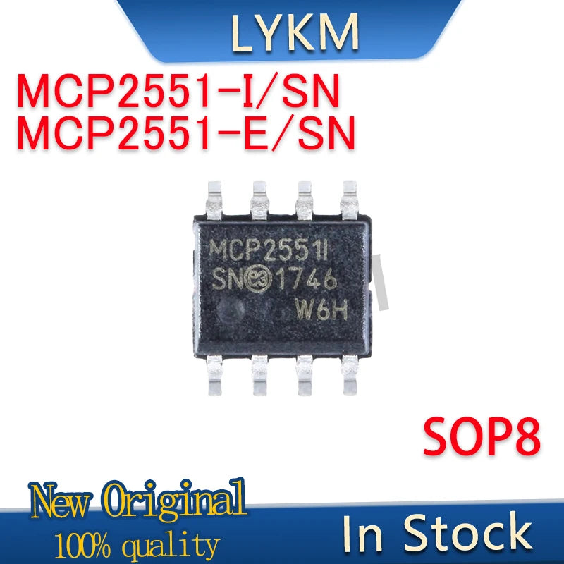 (5-10piece) New Original MCP2551-I/SN MCP2551 MCP2551-E/SN MCP2551E SOP-8 CAN transceiver chip  In Stock