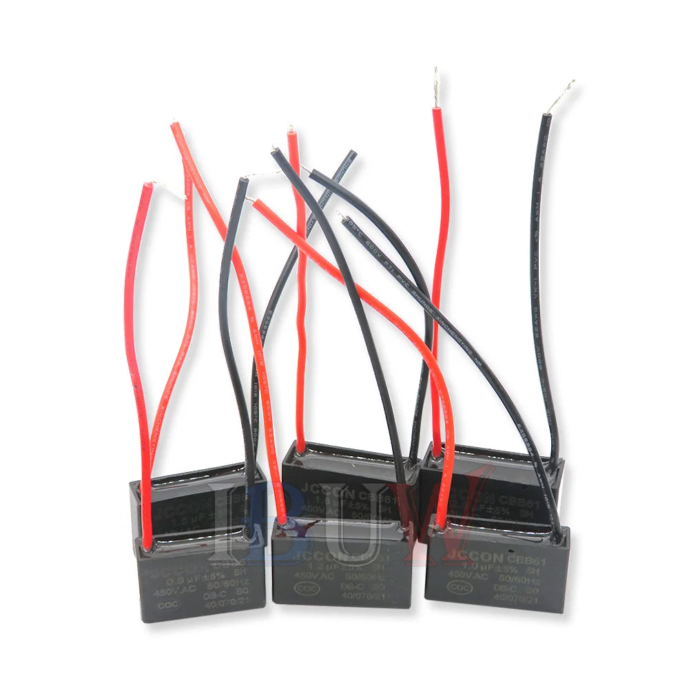 CBB61 450V 0.8uF~12uF Terminal Ceiling Fan Motor Running Rectangle Capacitor 1UF 1.2UF 1.5UF 1.8UF 2UF 2.5UF 3UF 3.5UF 4UF 4.5UF