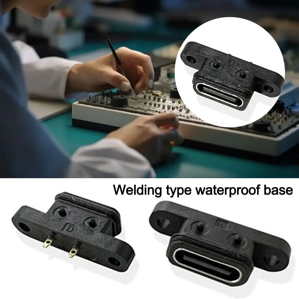 Type-C TYPE C 2Pin Female USB C Socket 2P Waterproof USB Connector 180 Degree Fast Charge Charging Interface