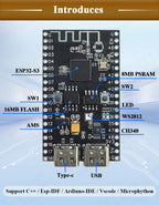 New ESP32-S3 N16R8 Development Board for Arduino 8MB PSRAM 16MB FLASH with WS2812 LED CH340 Type-C ESP32 S3 BT 2.4G Wifi Module