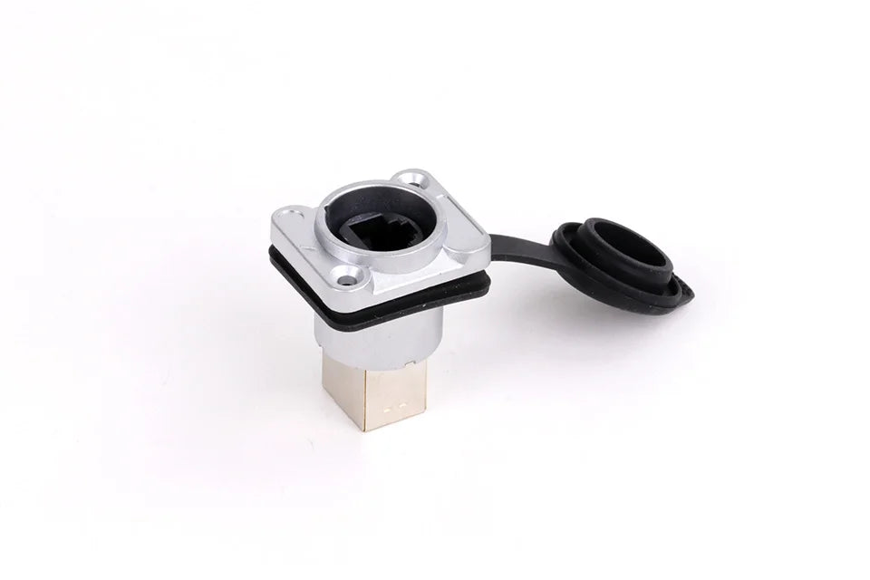 10pcs Waterproof D type RJ45 Connector Female to Female Socket Metal Shell Chassis Panel Mount Network Ethernet RJ45 Adapter