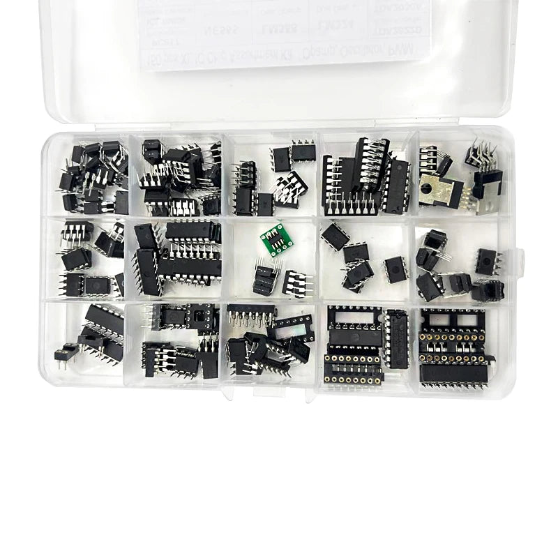 XL IC Chip Assortment 150pcs Oscillator PC817 NE555 LM358 LM324 LM393 TDA2030 NE5532 IC Chip Sorting Operational Amplifier
