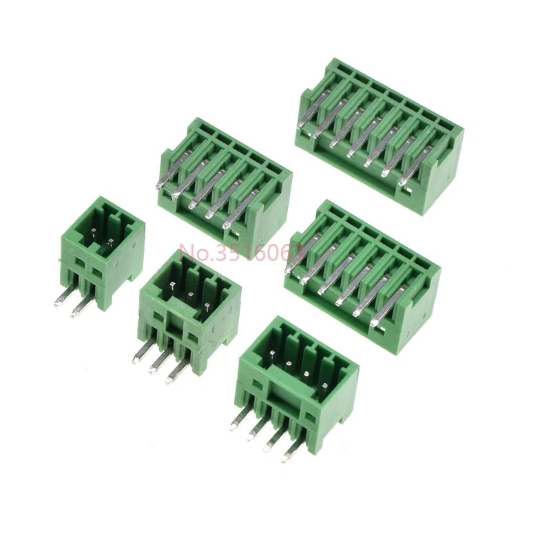 5/10Pcs 15EDG 2.54 mm KF2EDG PCB Screw Terminal Block Connector Right Angle/Straight Needle Plug Pin Header Socket 2/3/4/10 Pin