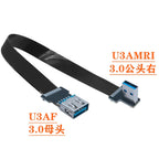 USB 3.0 male female conversion fpc elbow USB flat extension cable with 90 ° left and right bending USB port