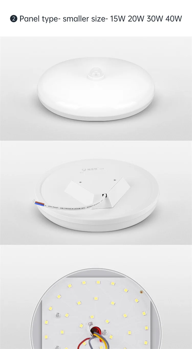 Led Ceiling Lamp With Motion Sensor 110-220V Human Infrared Smart Room Lamp 20W 40W Ceil Lamps For Entrance Balcony Corridor