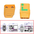 Amass XT90S XT90-S xt90 XT90S Connector Anti-Spark Male Female Motor Adapter for Battery ESC and Charger Lead for RC Car Truck