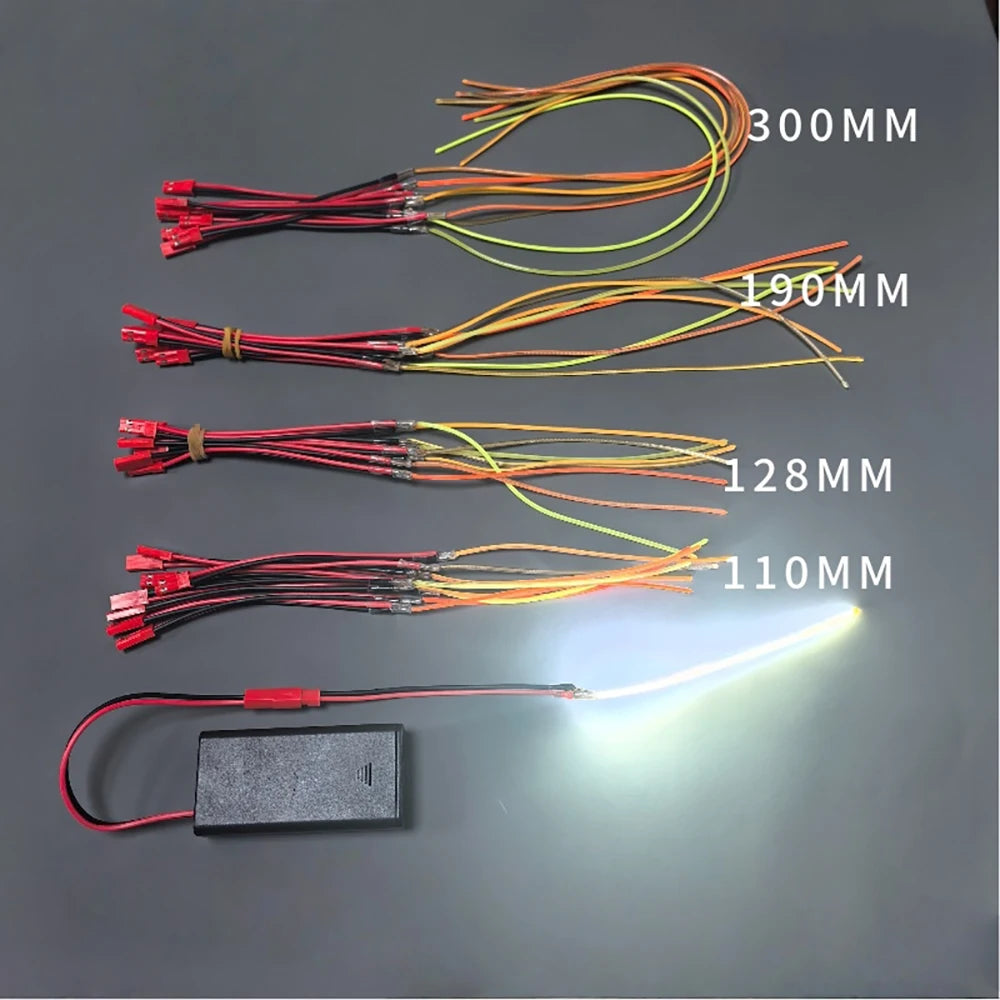 3V 110mm 190mm 300mm LED COB Filament Flexible Battery Lamp White Green Ice Blue Pink Retro Edison Bulb Parts LED Diode Decor