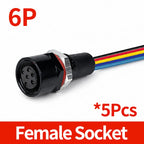 5PCS M12 Metal Panel Mount Connector IP65 Waterproof 2 3 4 5 6 8 Pin Male Female Socket Plug Pigtail Wire Industrial Cable