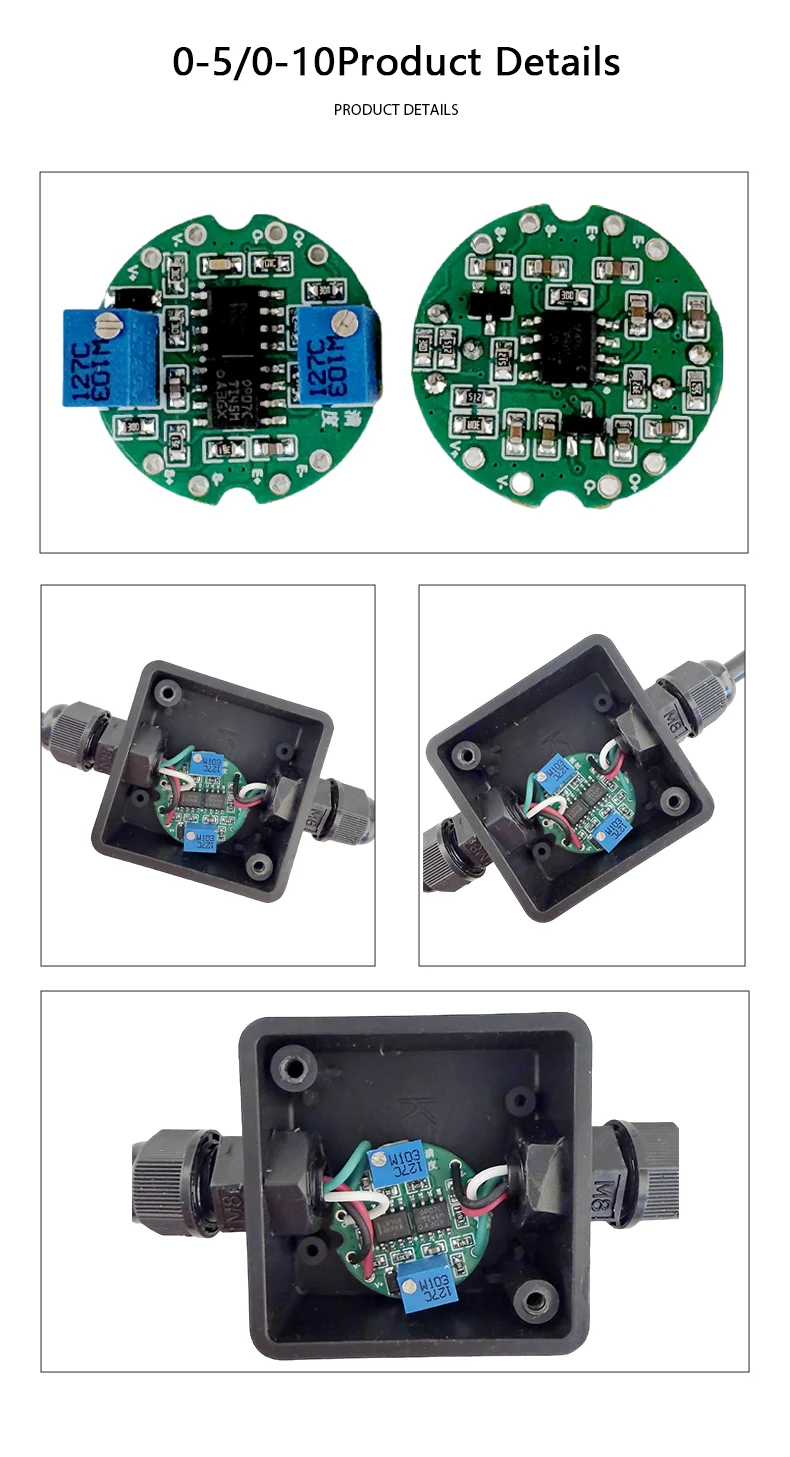 Load Cell Transmitter Amplifier Module 4-20mA 0-10V 0-5V Analog Output with Waterproof Junction Box for Weight Sensor Cell