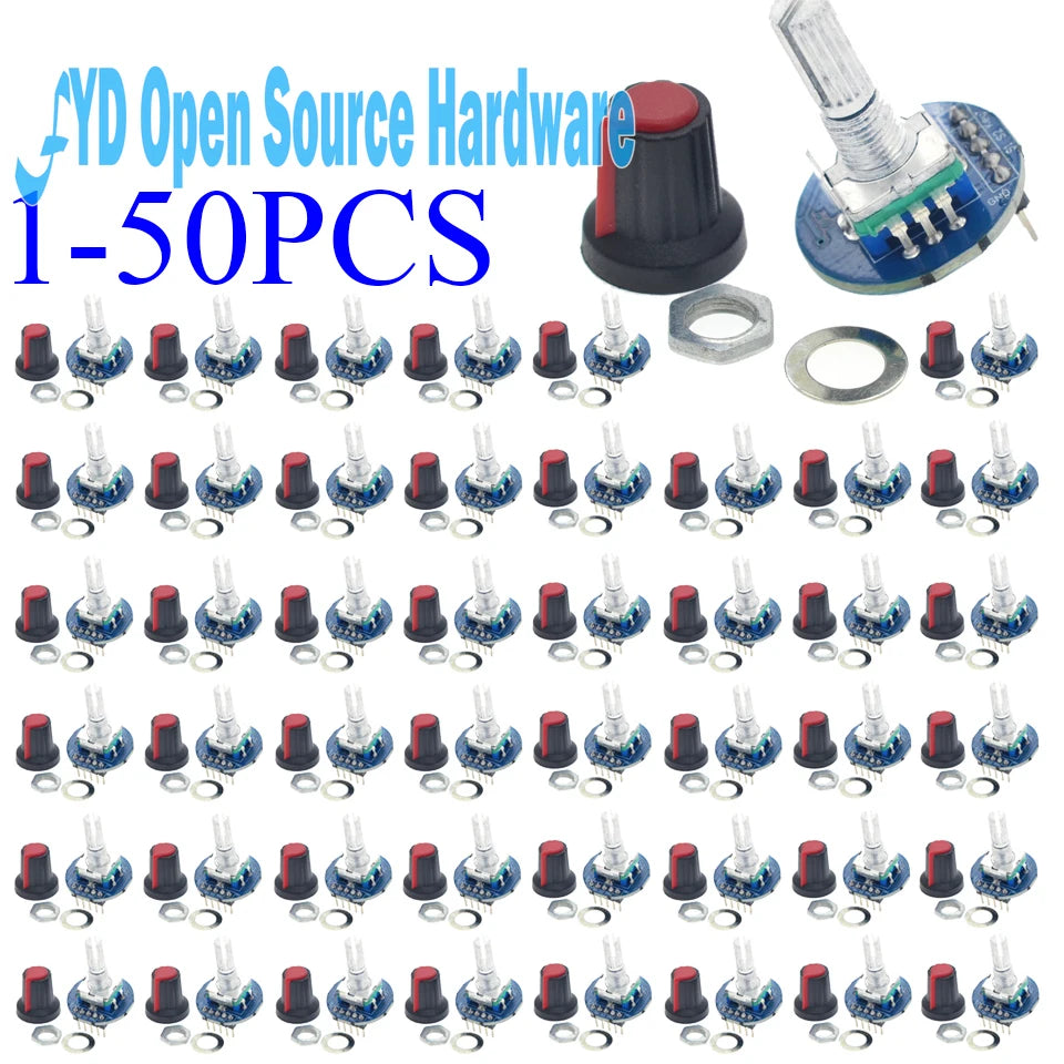 1-50pcs Digital Rotary Encoder Module with Push Button 20 PPR 5V for Arduino Car Audio DIY