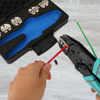 Crimping Tool Set Electrician Ratchet Wire Crimper For Crimp Terminals Dupont JST Non Insulated Open Barrel Ferrule MC4 Solar